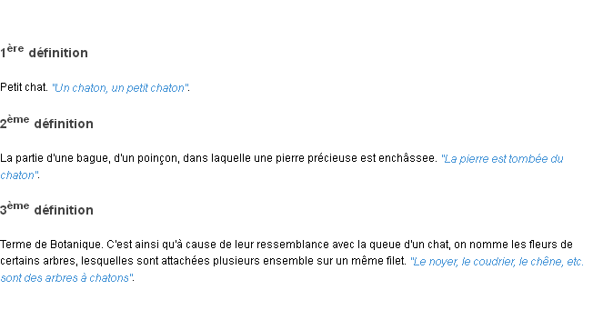 Définition chaton ACAD 1798