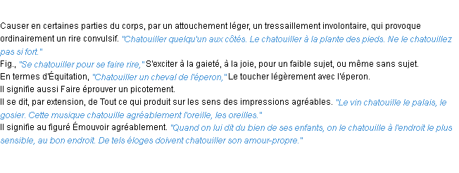 Définition chatouiller ACAD 1932