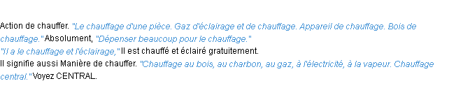 Définition chauffage ACAD 1932