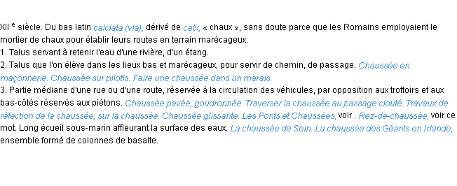 Définition chaussée ACAD 1986