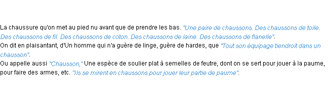 Définition chausson ACAD 1798