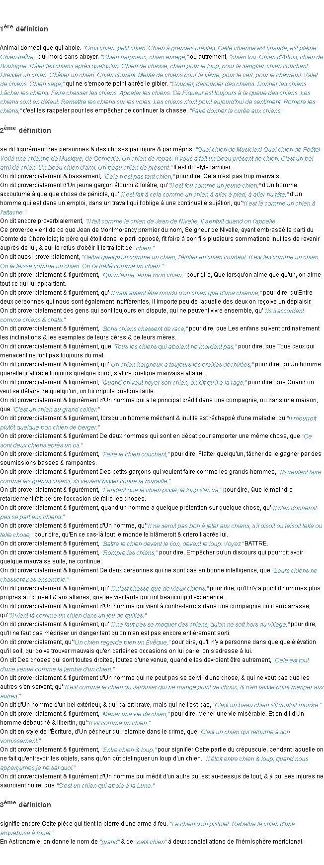 Définition chien ACAD 1762