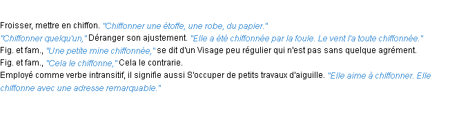 Définition chiffonner ACAD 1932