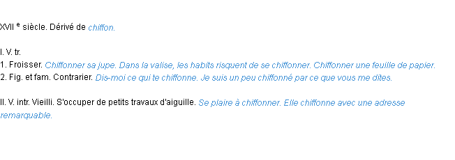 Définition chiffonner ACAD 1986