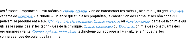 Définition chimie ACAD 1986