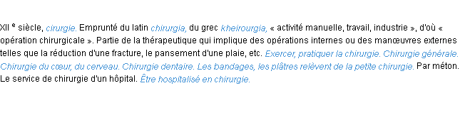 Définition chirurgie ACAD 1986