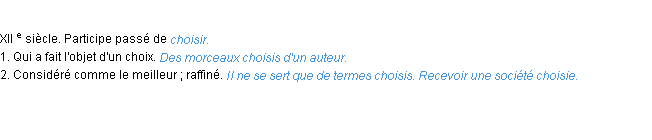 Définition choisi ACAD 1986