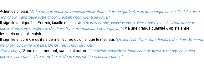 Définition choix ACAD 1932