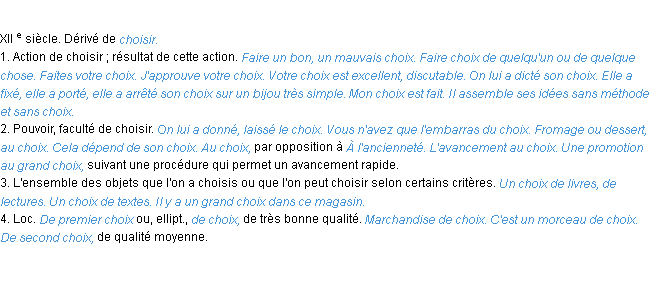 Définition choix ACAD 1986