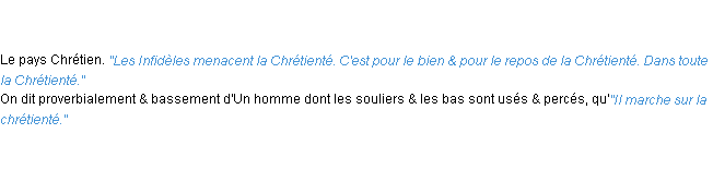 Définition chrétienté ACAD 1762