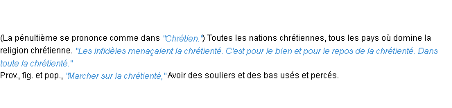 Définition chrétienté ACAD 1835