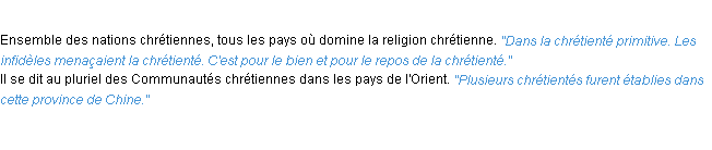 Définition chrétienté ACAD 1932