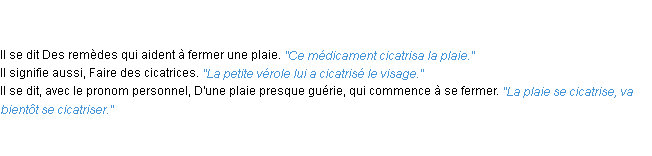 Définition cicatriser ACAD 1835