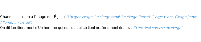 Définition cierge ACAD 1798