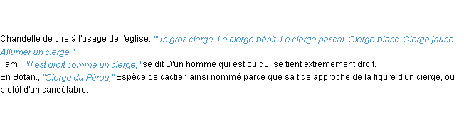 Définition cierge ACAD 1835