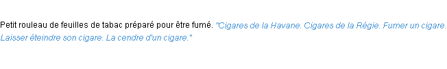 Définition cigare ACAD 1932