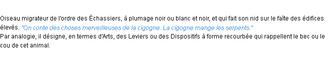 Définition cigogne ACAD 1932