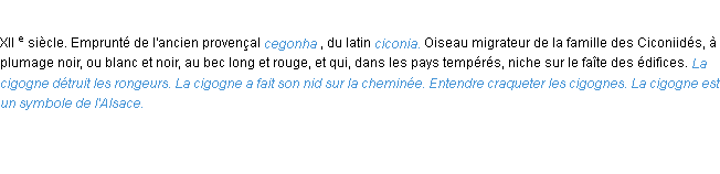 Définition cigogne ACAD 1986