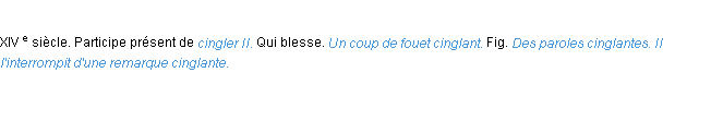 Définition cinglant ACAD 1986