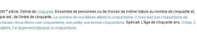 Définition cinquantaine ACAD 1986