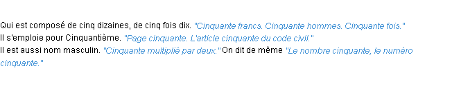 Définition cinquante ACAD 1932