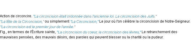 Définition circoncision ACAD 1835