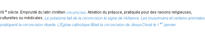 Définition circoncision ACAD 1986