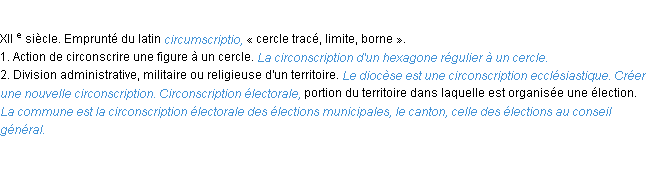 Définition circonscription ACAD 1986