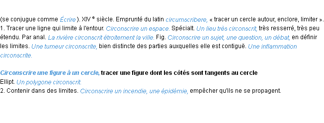 Définition circonscrire ACAD 1986