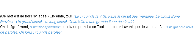 Définition circuit ACAD 1798