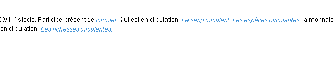 Définition circulant ACAD 1986