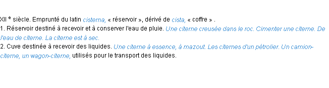 Définition citerne ACAD 1986