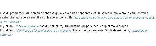 Définition clabaud ACAD 1835