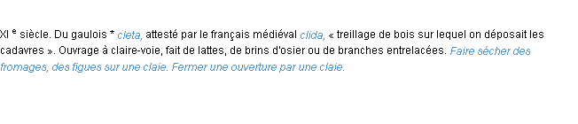 Définition claie ACAD 1986