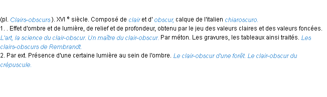 Définition clair-obscur ACAD 1986