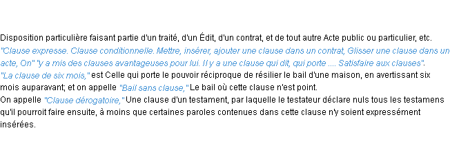 Définition clause ACAD 1798