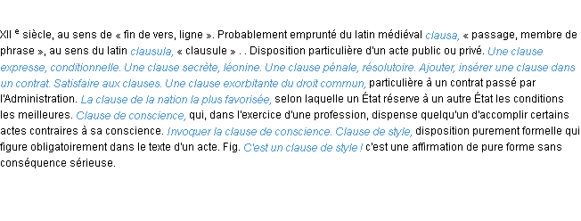 Définition clause ACAD 1986