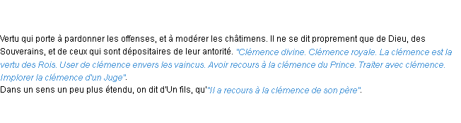 Définition clémence ACAD 1798