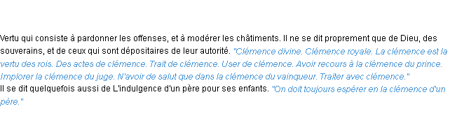 Définition clémence ACAD 1835