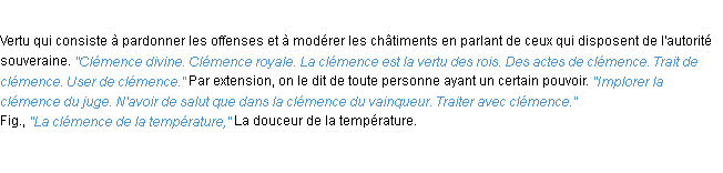 Définition clémence ACAD 1932