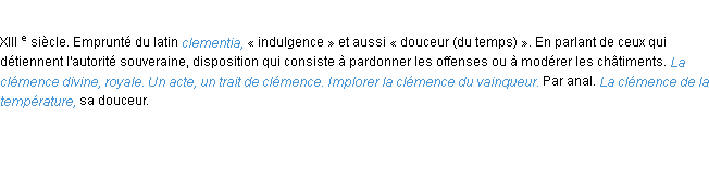 Définition clémence ACAD 1986