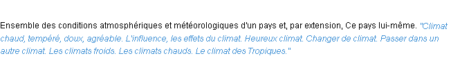 Définition climat ACAD 1932