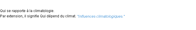 Définition climatologique ACAD 1932