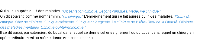 Définition clinique ACAD 1932