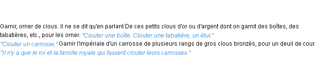 Définition clouter ACAD 1835