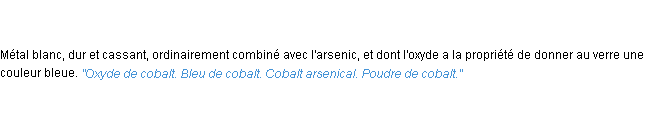 Définition cobalt ACAD 1835