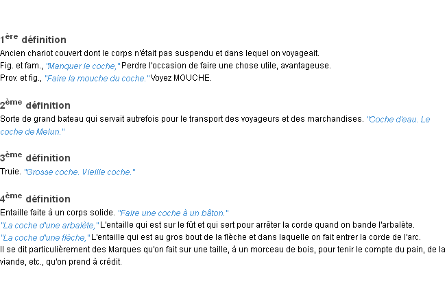 Définition coche ACAD 1932