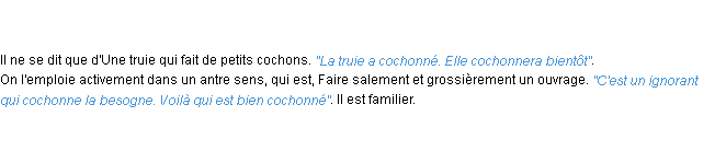 Définition cochonner ACAD 1798