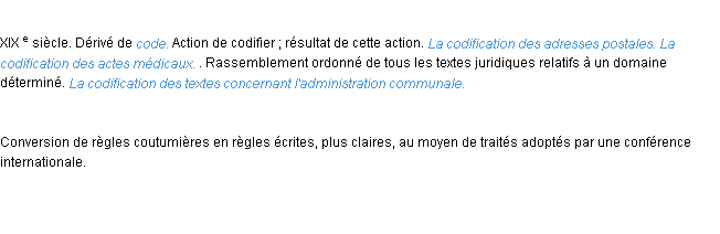 Définition codification ACAD 1986