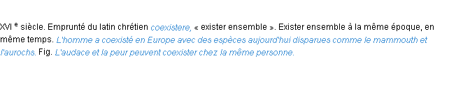 Définition coexister ACAD 1986